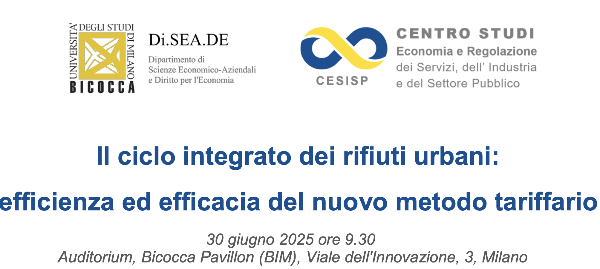 Il ciclo integrato dei rifiuti urbani:efficienza ed efficacia del nuovo metodo tariffario